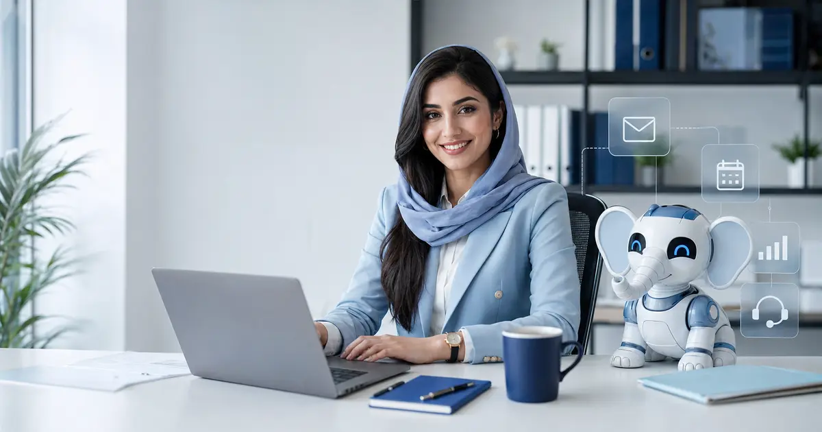 ایجنت هوش مصنوعی در کنار مدیر یک کسب‌وکار ایرانی