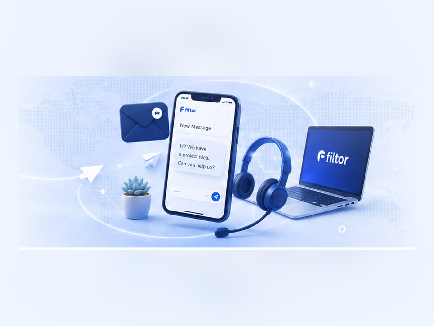 Contact the Filtor team by phone and messaging apps